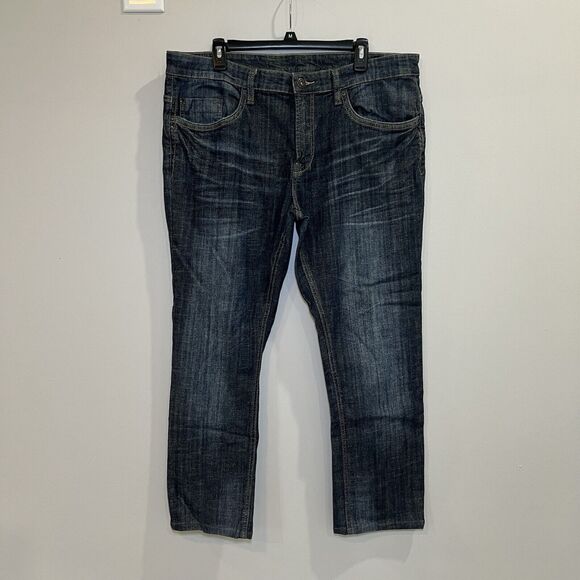 Buffalo David Bitton Driven Straight Stretch Denim Jeans Men's Size 38x32‎ - Picture 1 of 8